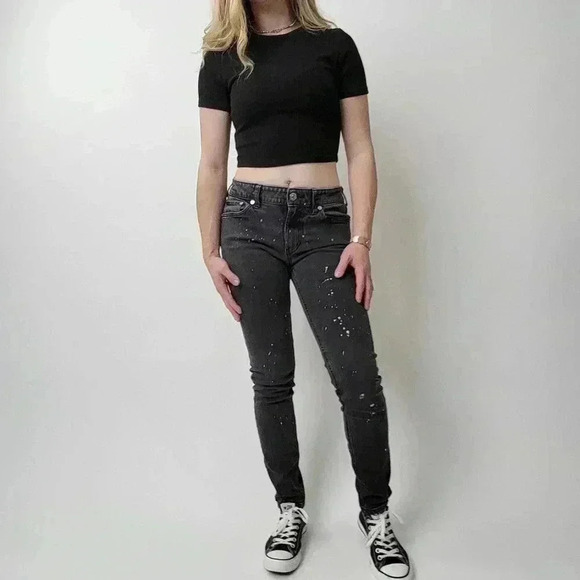 Pacsun High Rise Skinniest Black Distressed Jeans - Picture 6 of 12